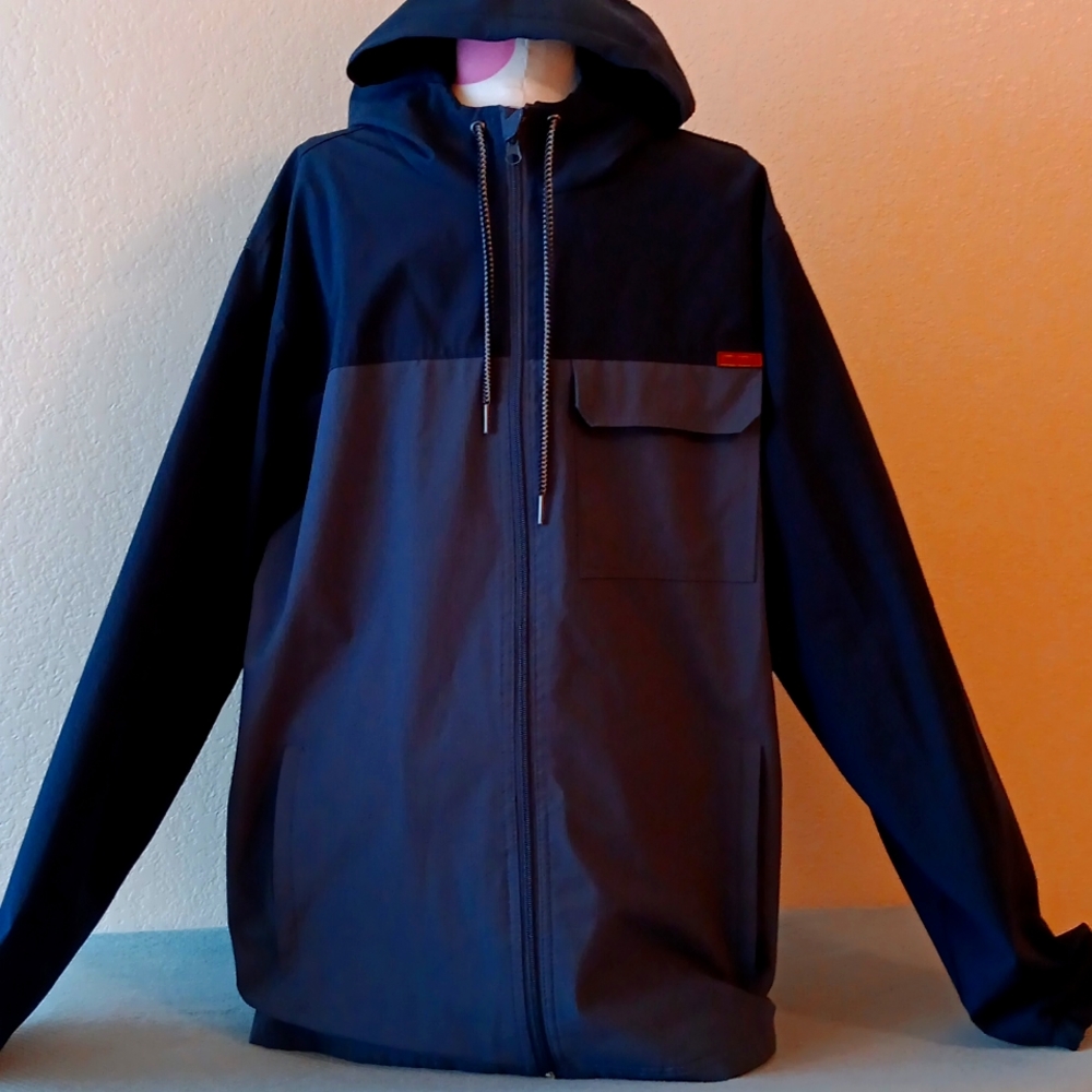 Mens Large Vovager Hooded Rain Jacket